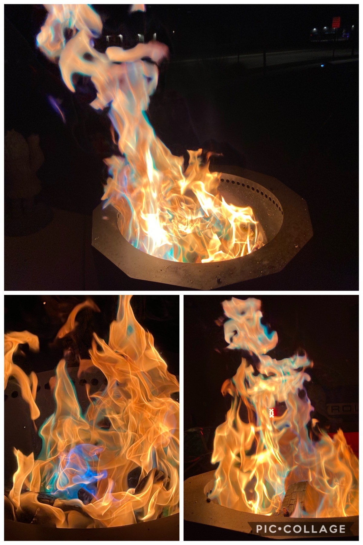 colorful flames fire