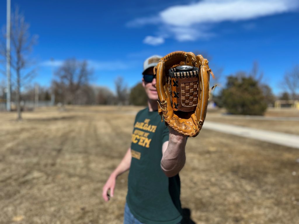 Black and Teal Glove Koozie